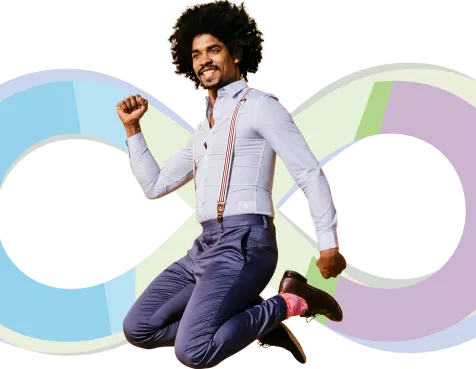 Happy man jumping